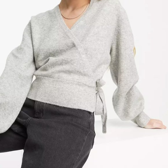 & Other Stories Sweaters - & Other Stories Light Gray Wrap Cardigan - XS